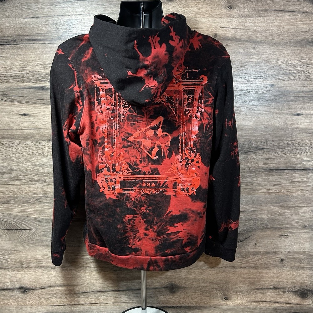 Warren James Ranboo Generation Loss Hoodie sz Med red black tie dye back graphic